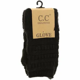 Fingerless Sherpa Lined Gloves - C.C Beanie (FLG25)