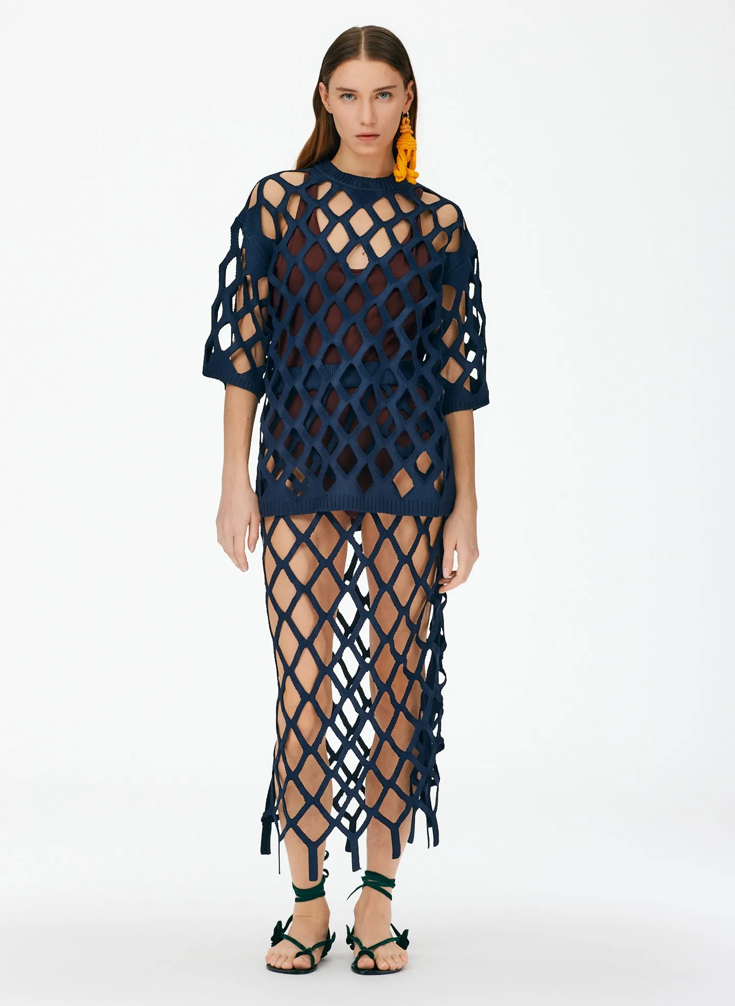 Fishnet Macrame Sweater Skirt