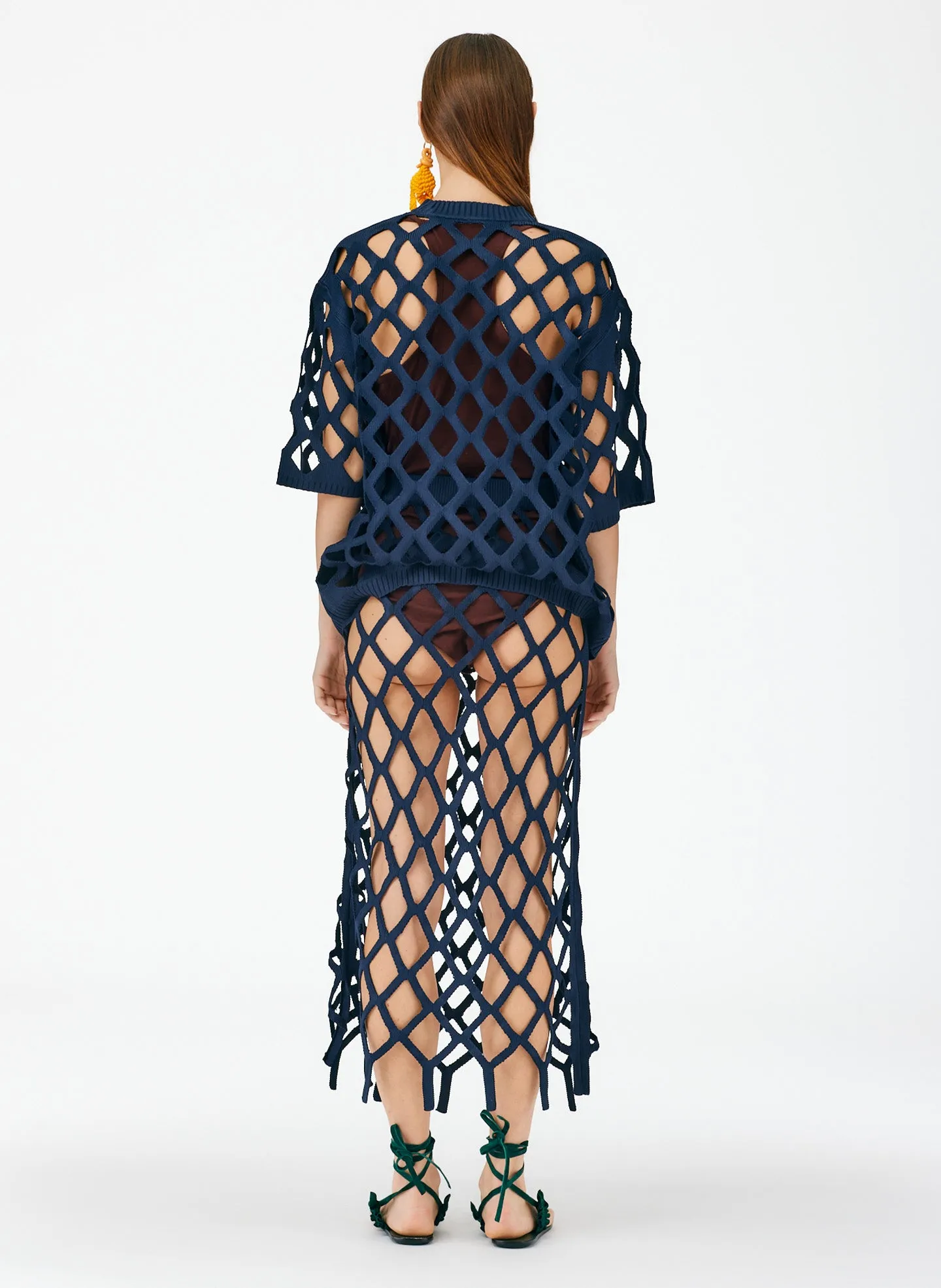 Fishnet Macrame Sweater Skirt