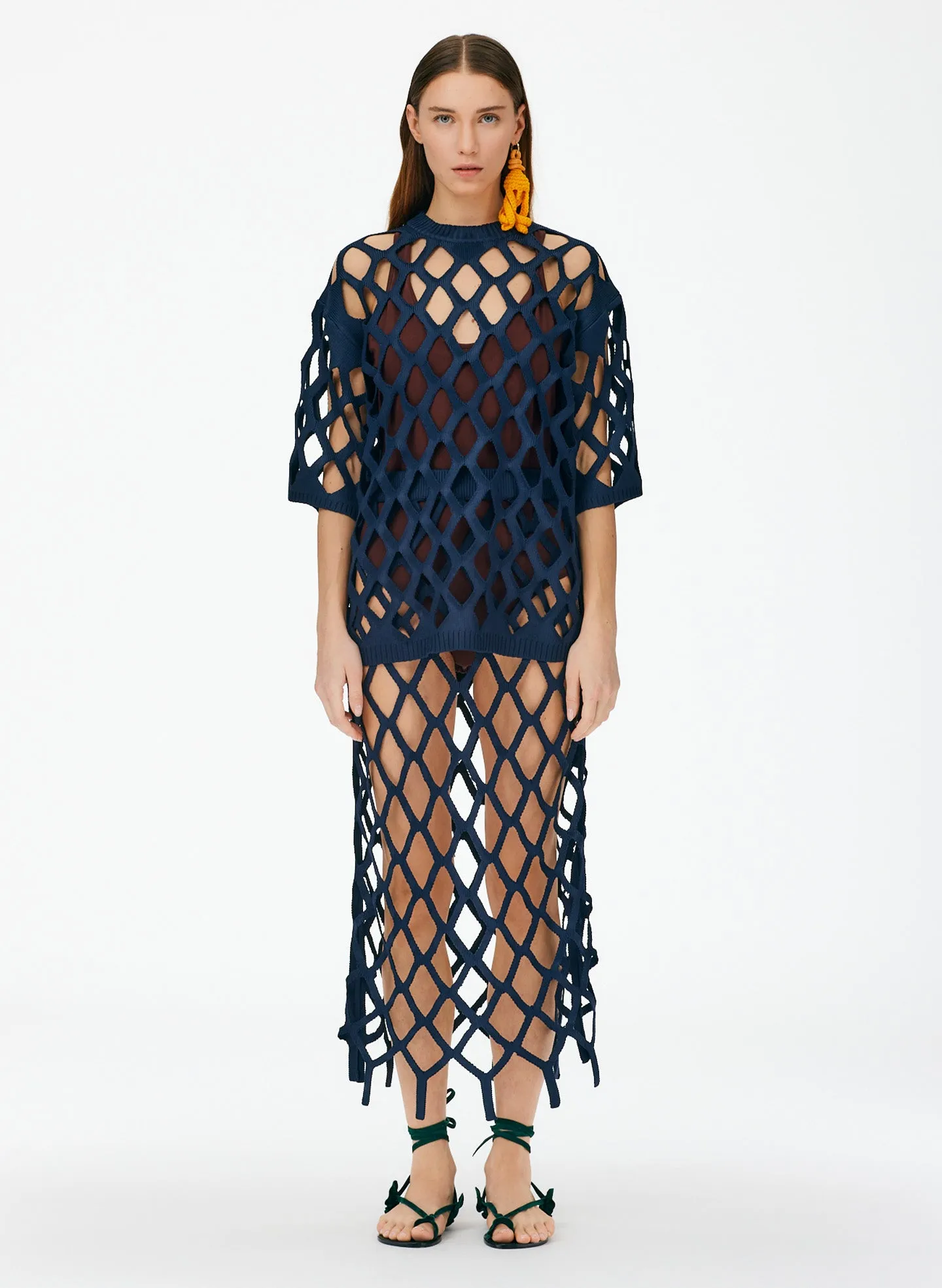 Fishnet Macrame Sweater Skirt