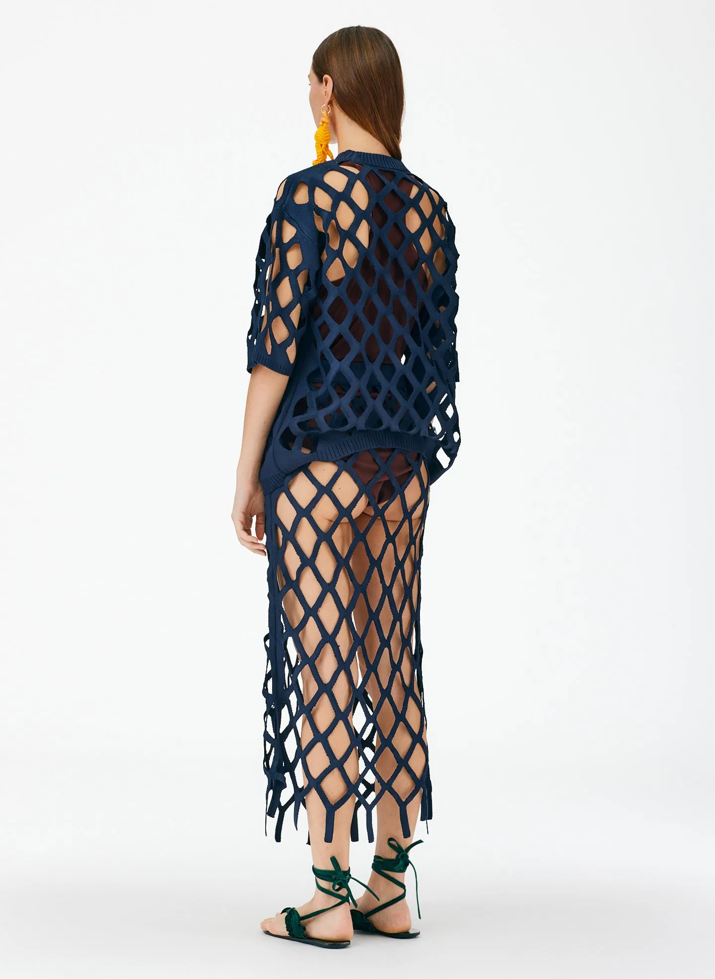 Fishnet Macrame Sweater Skirt