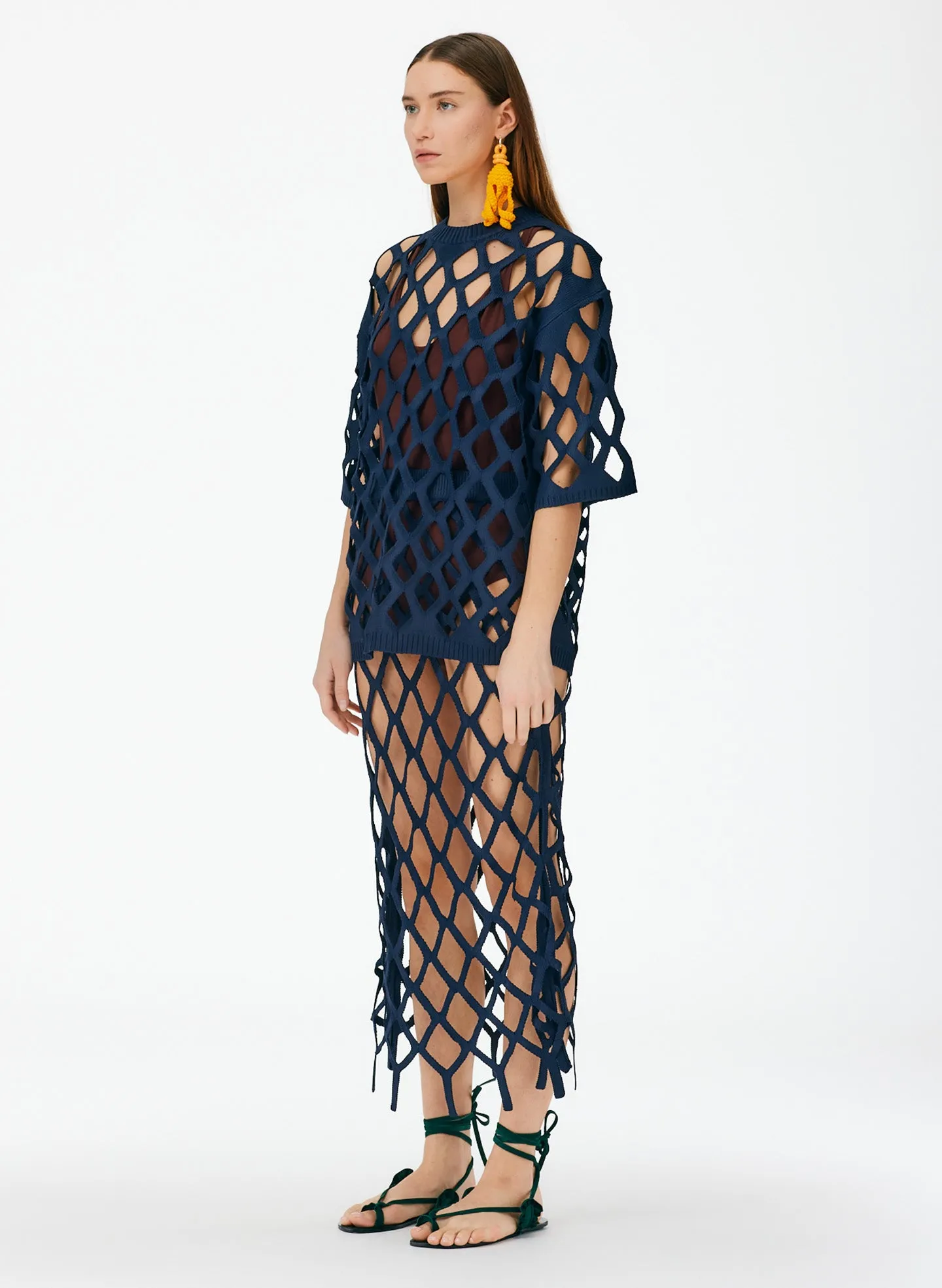 Fishnet Macrame Sweater Skirt