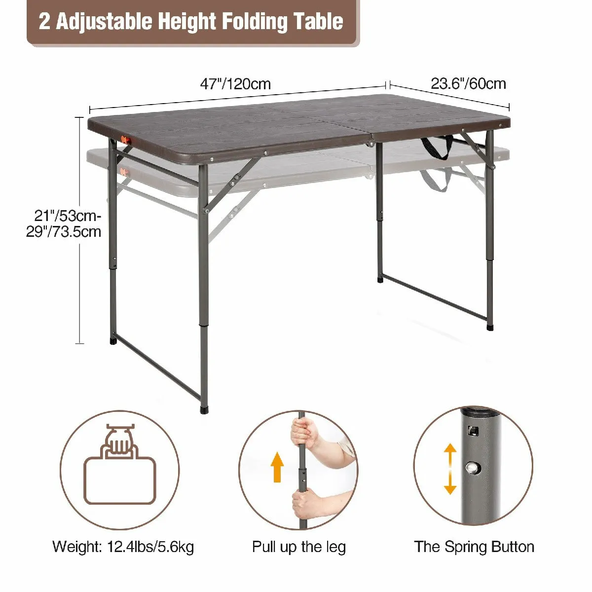 Folding Table 4 Foot with Resin Top