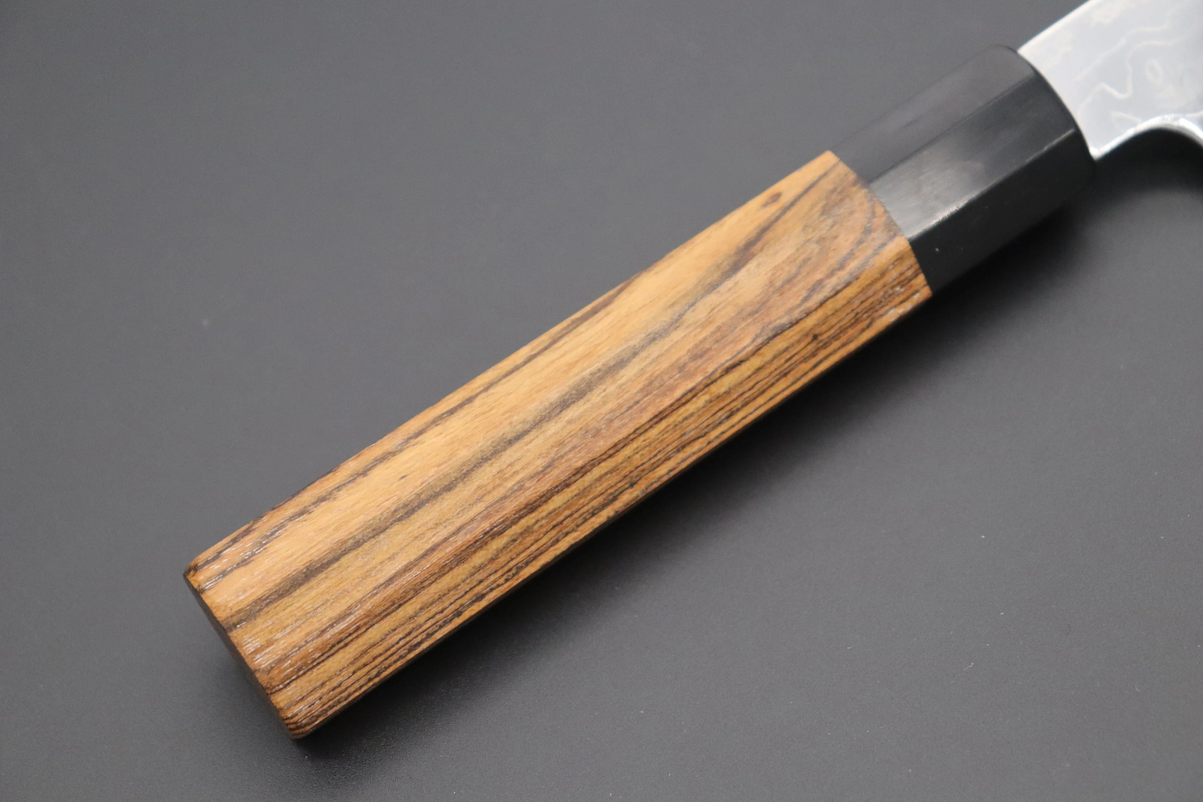 Fu-Rin-Ka-Zan R-2 Damascus Wa Series Special Kiritsuke-Slicer (240mm and 270mm, 2 sizes, Narrower Blade Width, Octagonal Bocote Wood Handle)