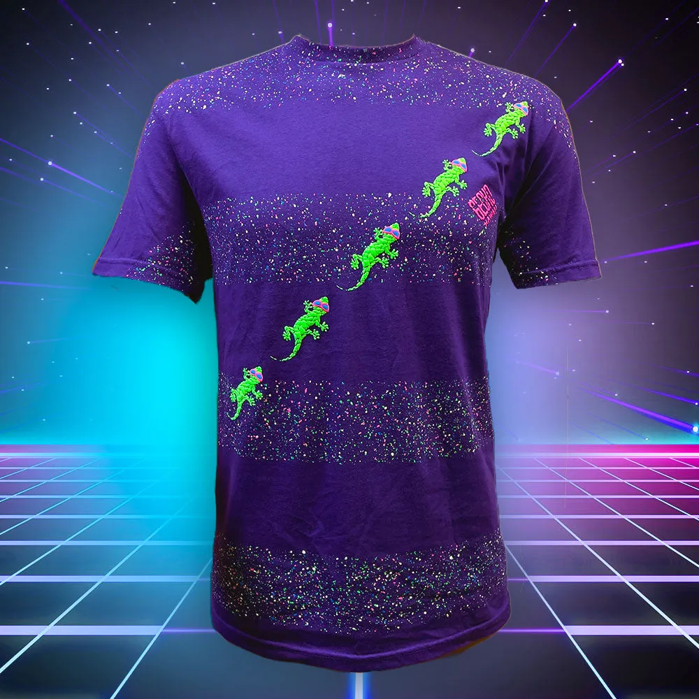 Gecko Trail - 1987 Purple SPLATTER Stripe Beach Tee