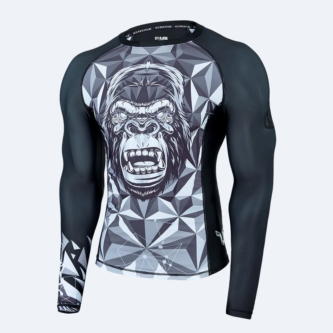 Graphic UPF50  Long Sleeve Rash Guards for Men - King Kong Style