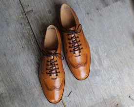 Handmade Men's Brown Leather Patina Lace Up Shoes, Men Designer Dress Formal Luxury Shoes