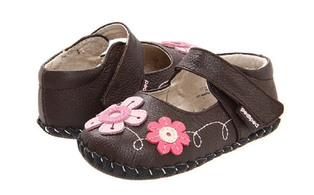 Infant Girls Pediped Originals Leather Mary Jane Shoes Sadie-113-Brown