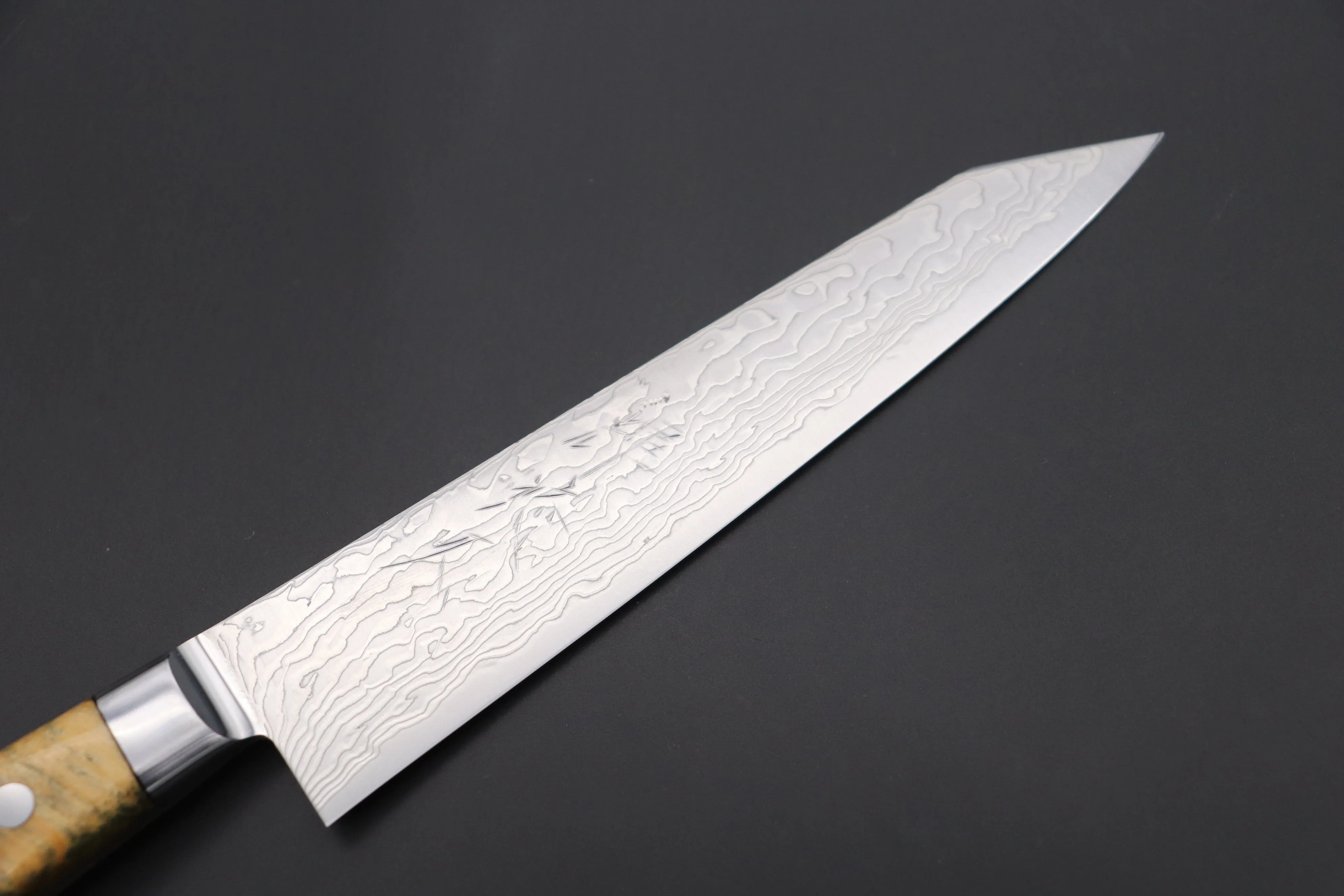 JCK Original Kagayaki Grand Canyon R-2 White & Silver Damascus Series GCYU-21 Kiritsuke Petty 145mm (5.7 Inch)