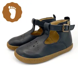 Lark Kids T-Bar Barefoot Shoe Navy Leather