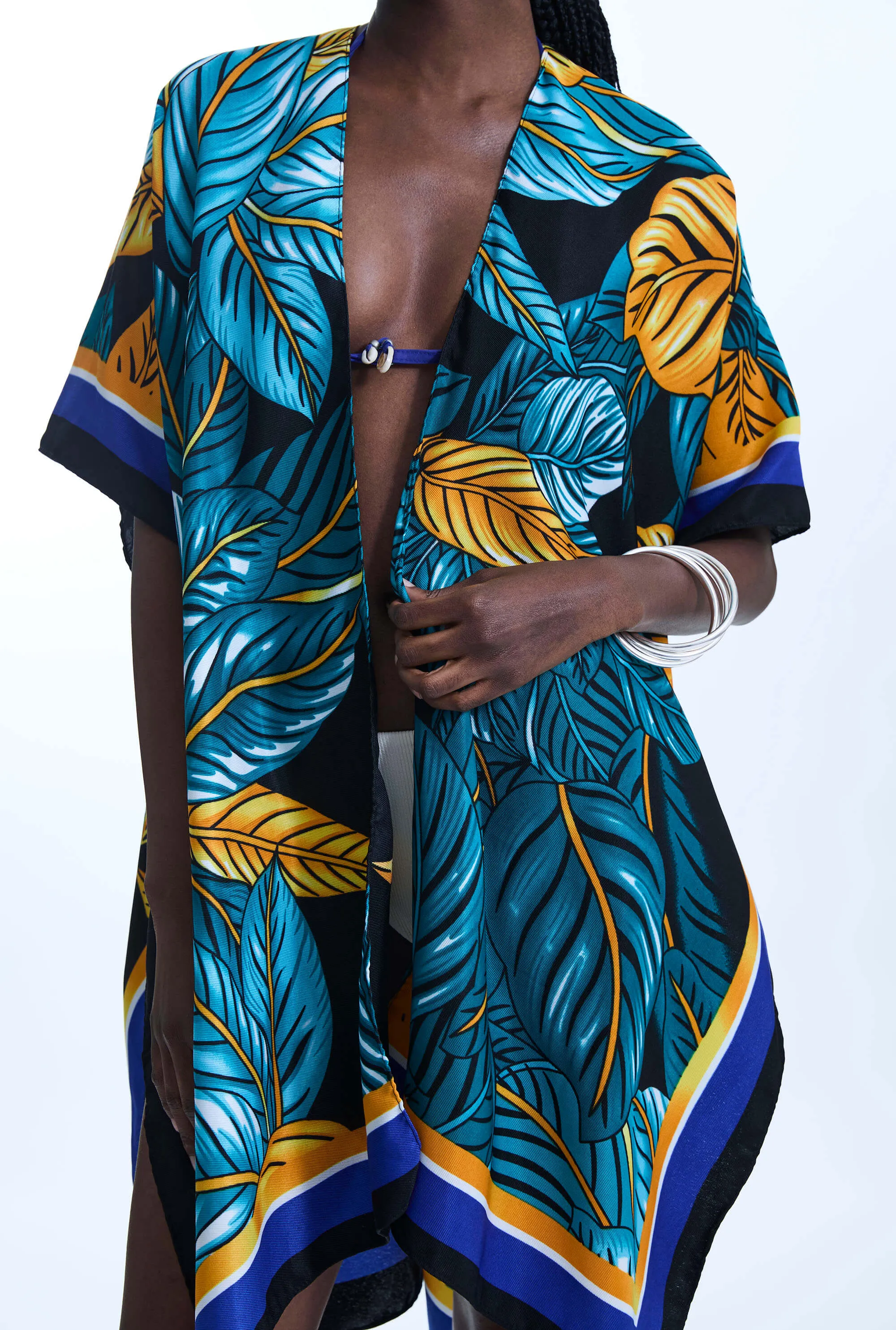 Leaf Print Kaftan