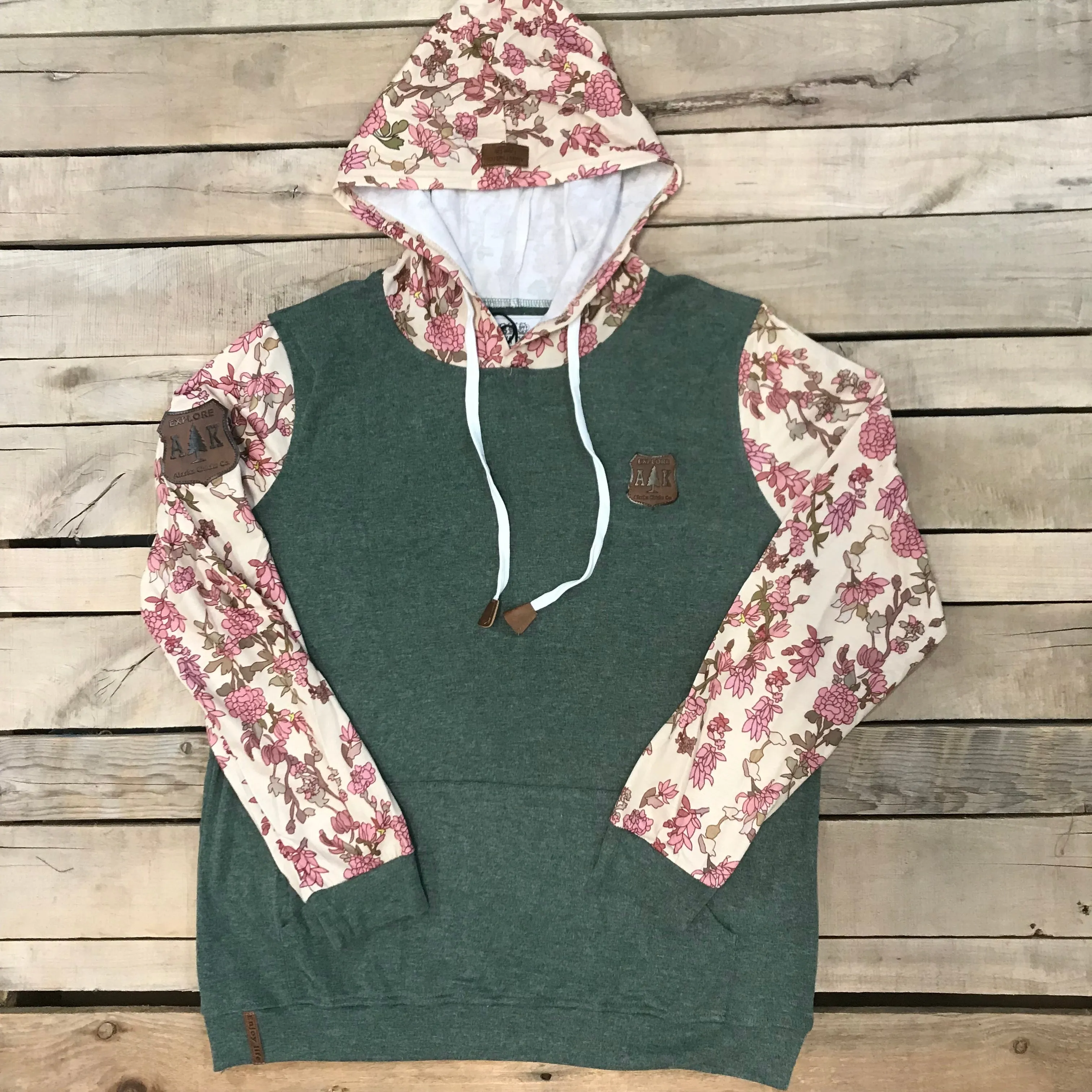 Lightweight Flower Sleeve Hoodie