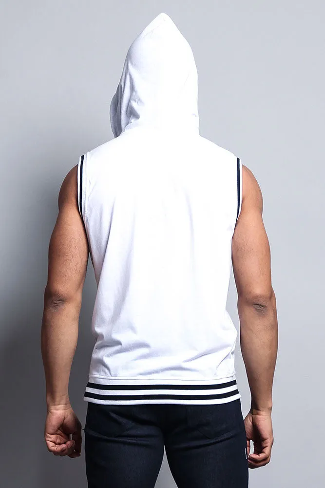 Lightweight Sleeveless Contrast Hoodie