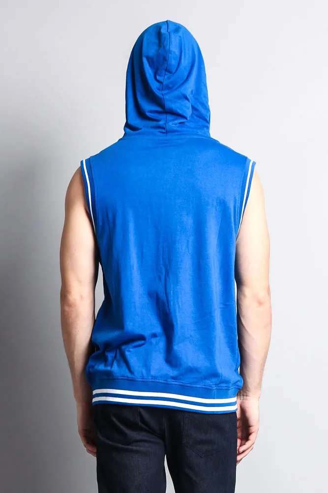 Lightweight Sleeveless Contrast Hoodie