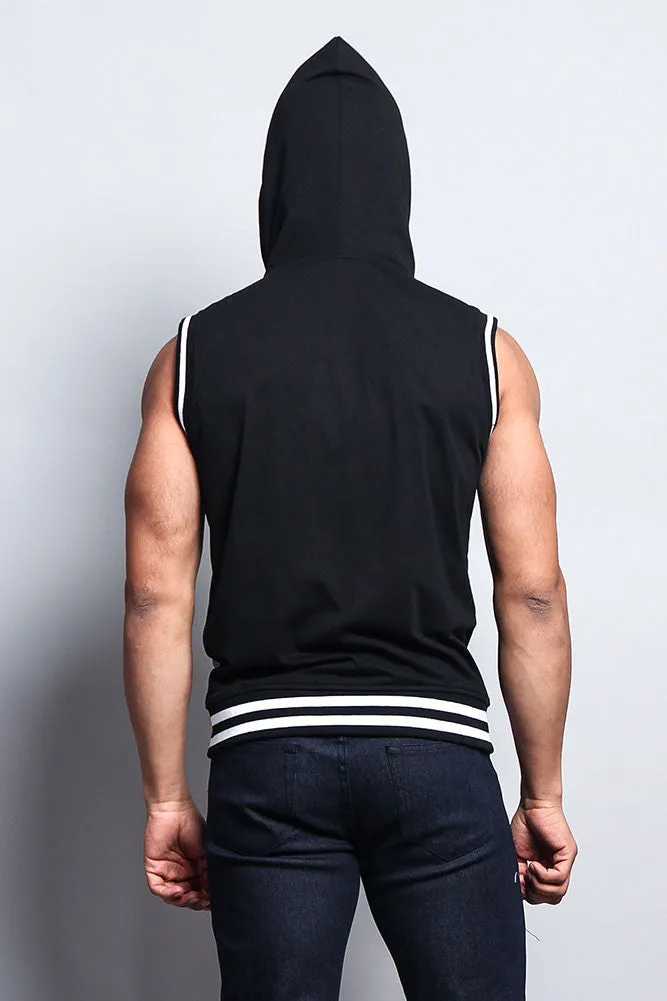 Lightweight Sleeveless Contrast Hoodie