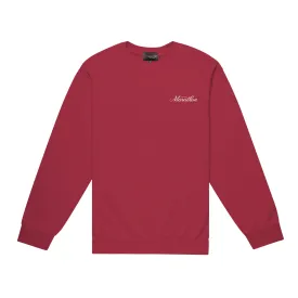 Marathon 3D Embroidered Stacked Script Crewneck - Crimson/White