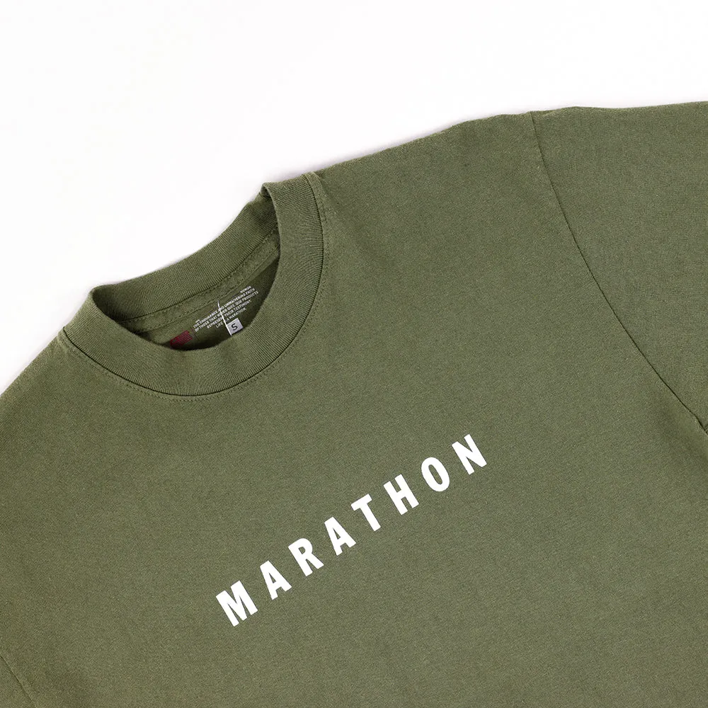 Marathon Classic T-Shirt - Olive/White