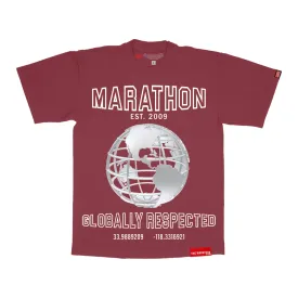 Marathon Globally Respected T-Shirt - Vintage Burgundy/Cream