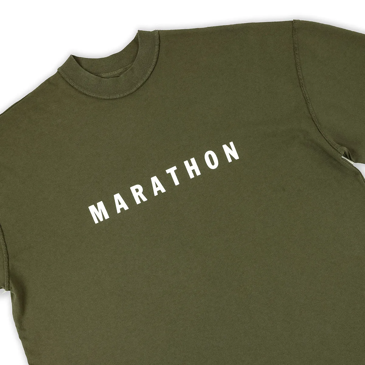 Marathon Hero T-Shirt (Ultra Oversized) - Olive/White