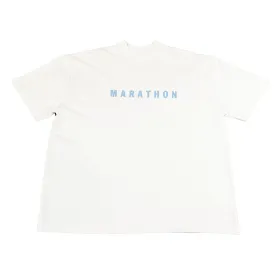 Marathon Hero T-Shirt (Ultra Oversized) - White/Light Blue