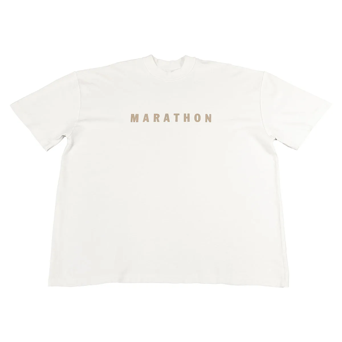 Marathon Hero T-Shirt (Ultra Oversized) - White/Mocha