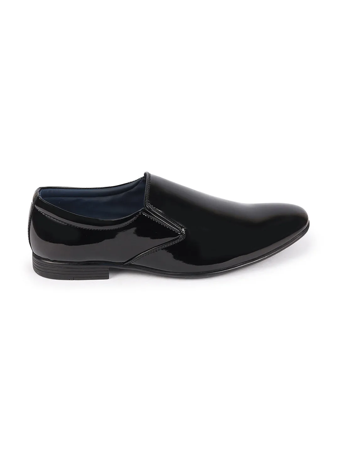 Men Black Patent Leather Party Formal Office Slip On Shoes