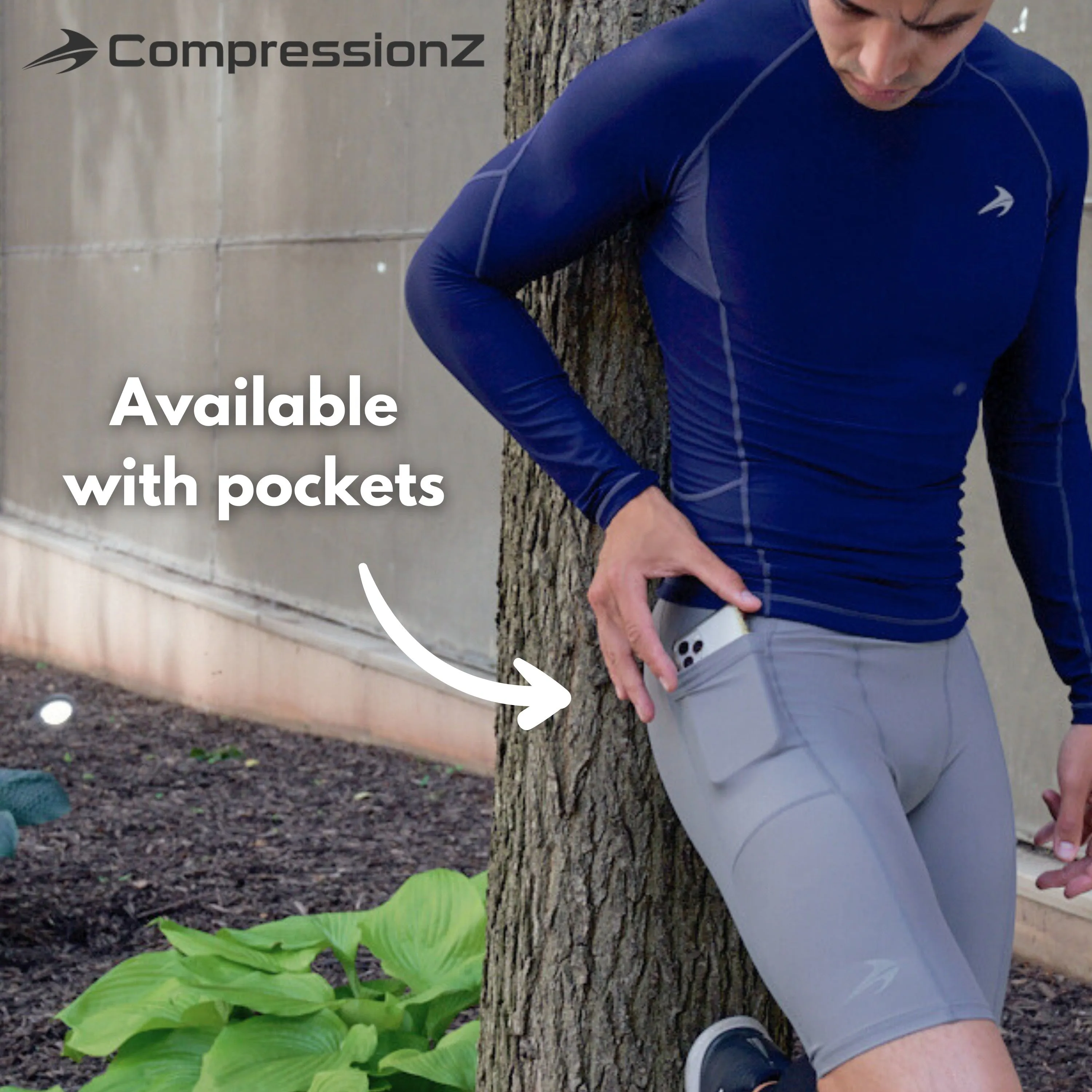 Men's 9" Compression Shorts - Gray