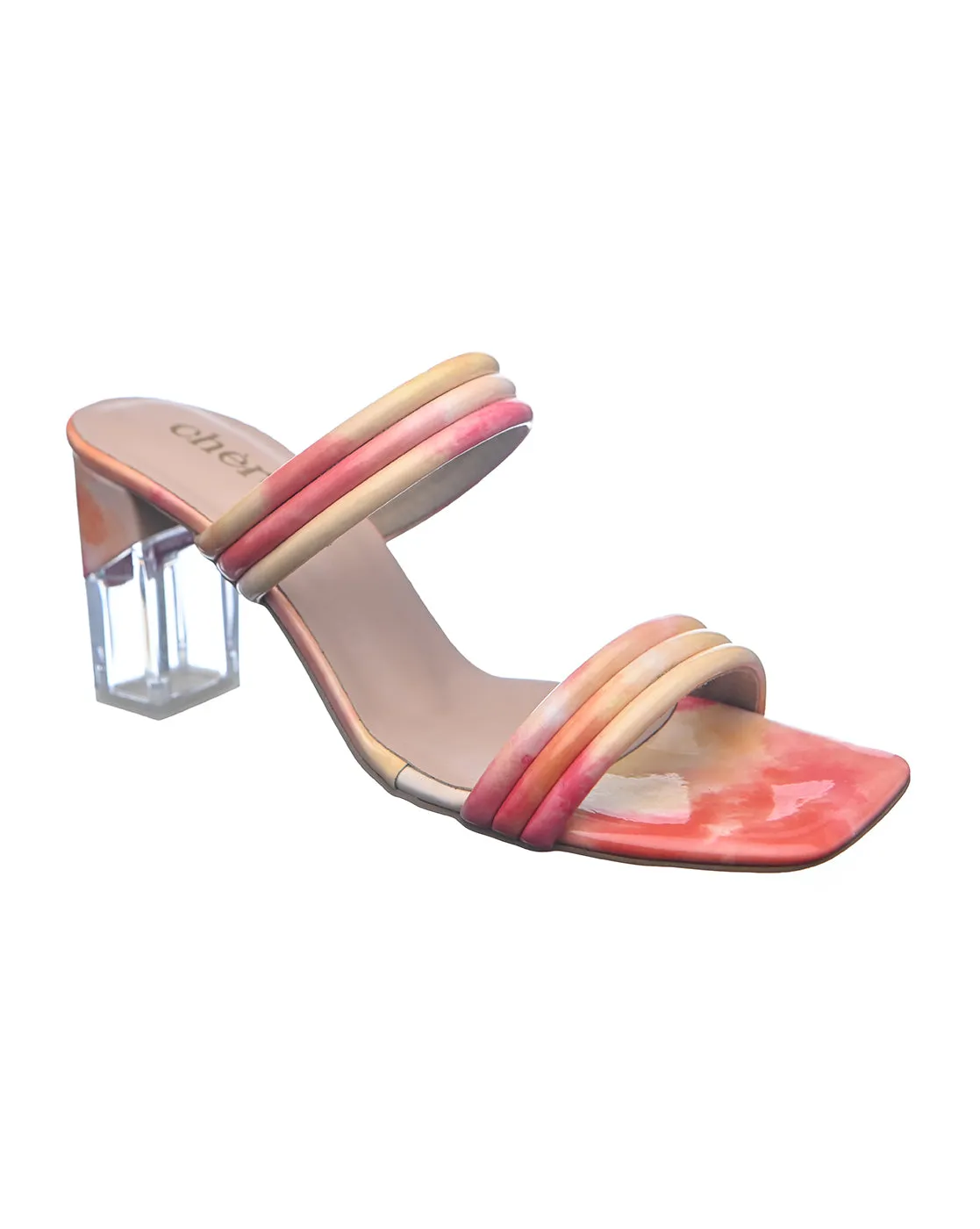 Multicolor Tie Dye Fashionable Block Heels for Women