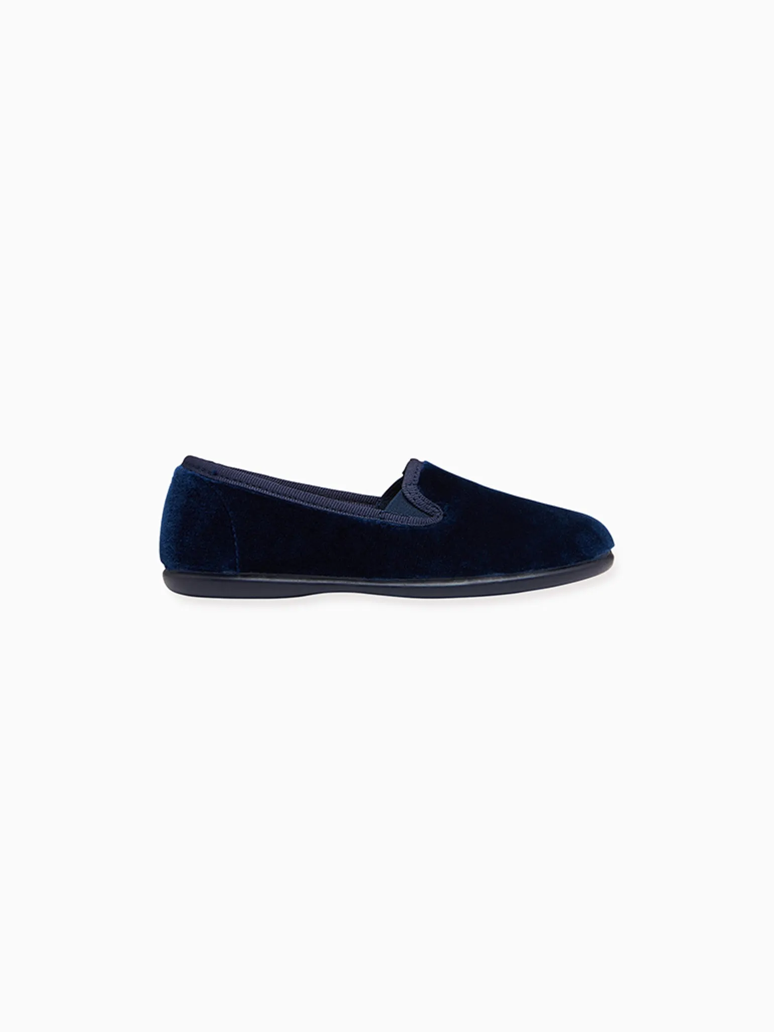 Navy Velvet Kids Slipper Shoes