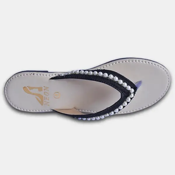 Neon Pearl Slippers White