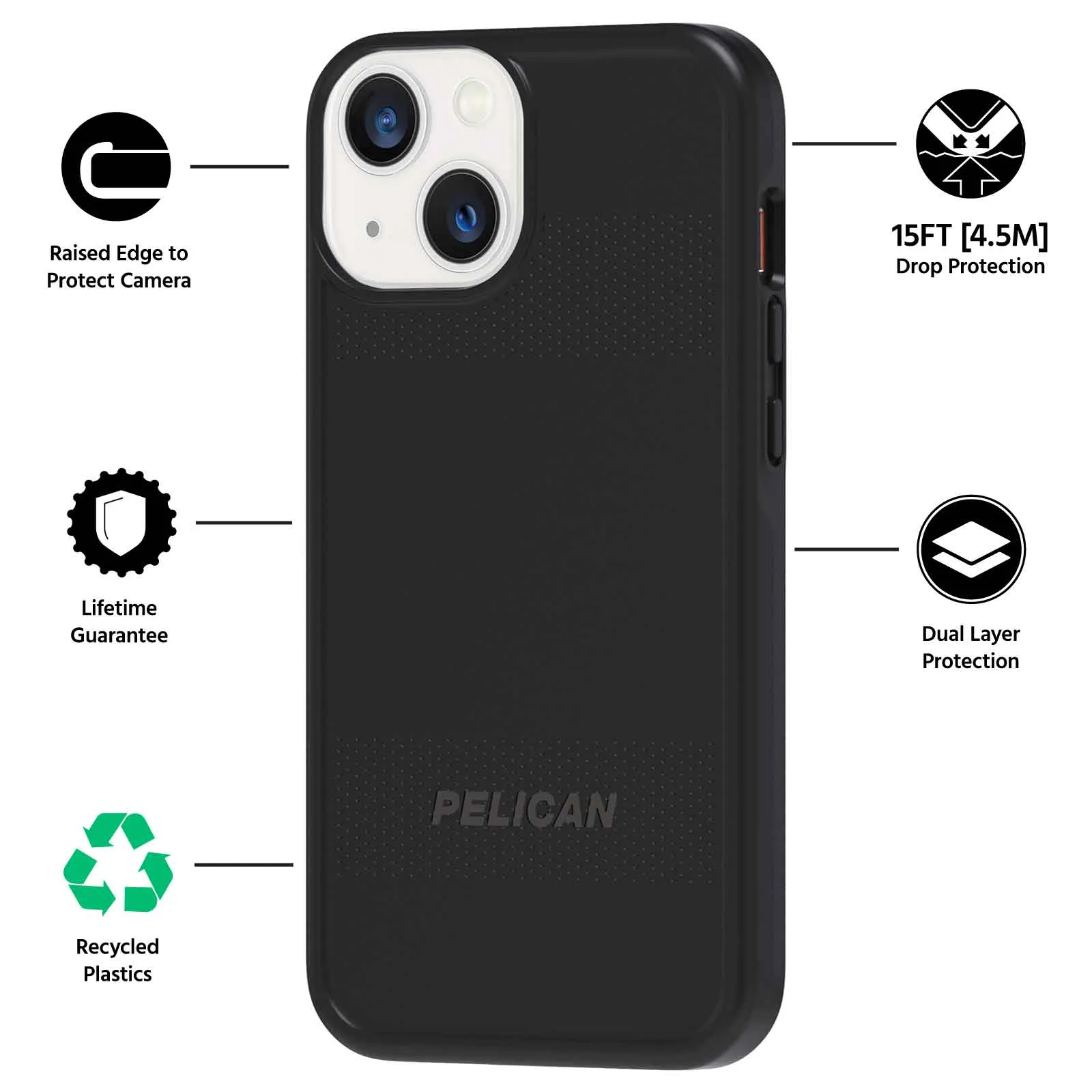 Pelican Protector Case for iPhone 13 Devices - Black