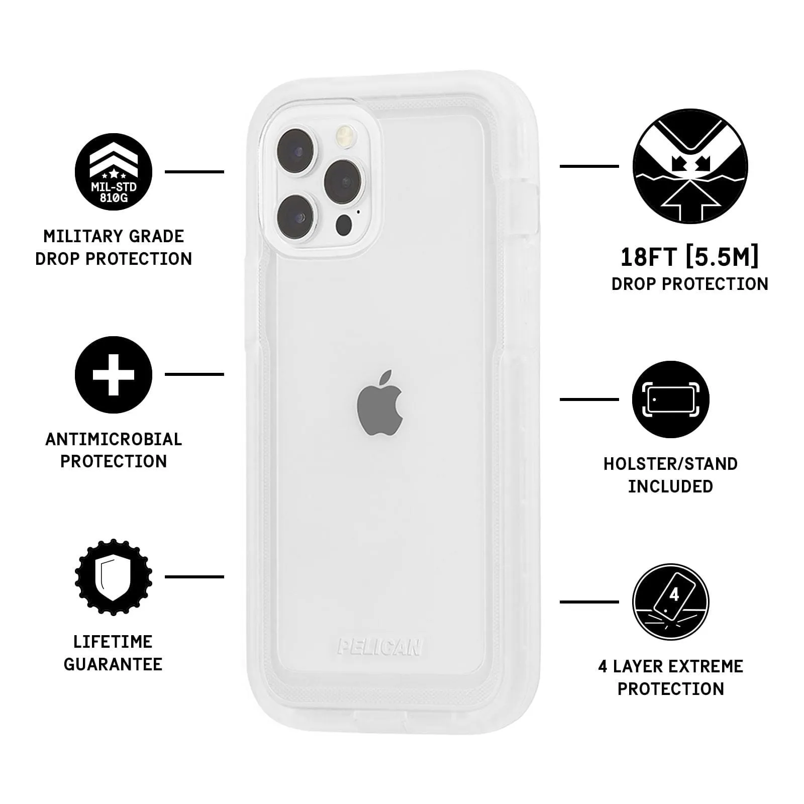 Pelican Voyager Case for iPhone 13 Pro Devices - Clear