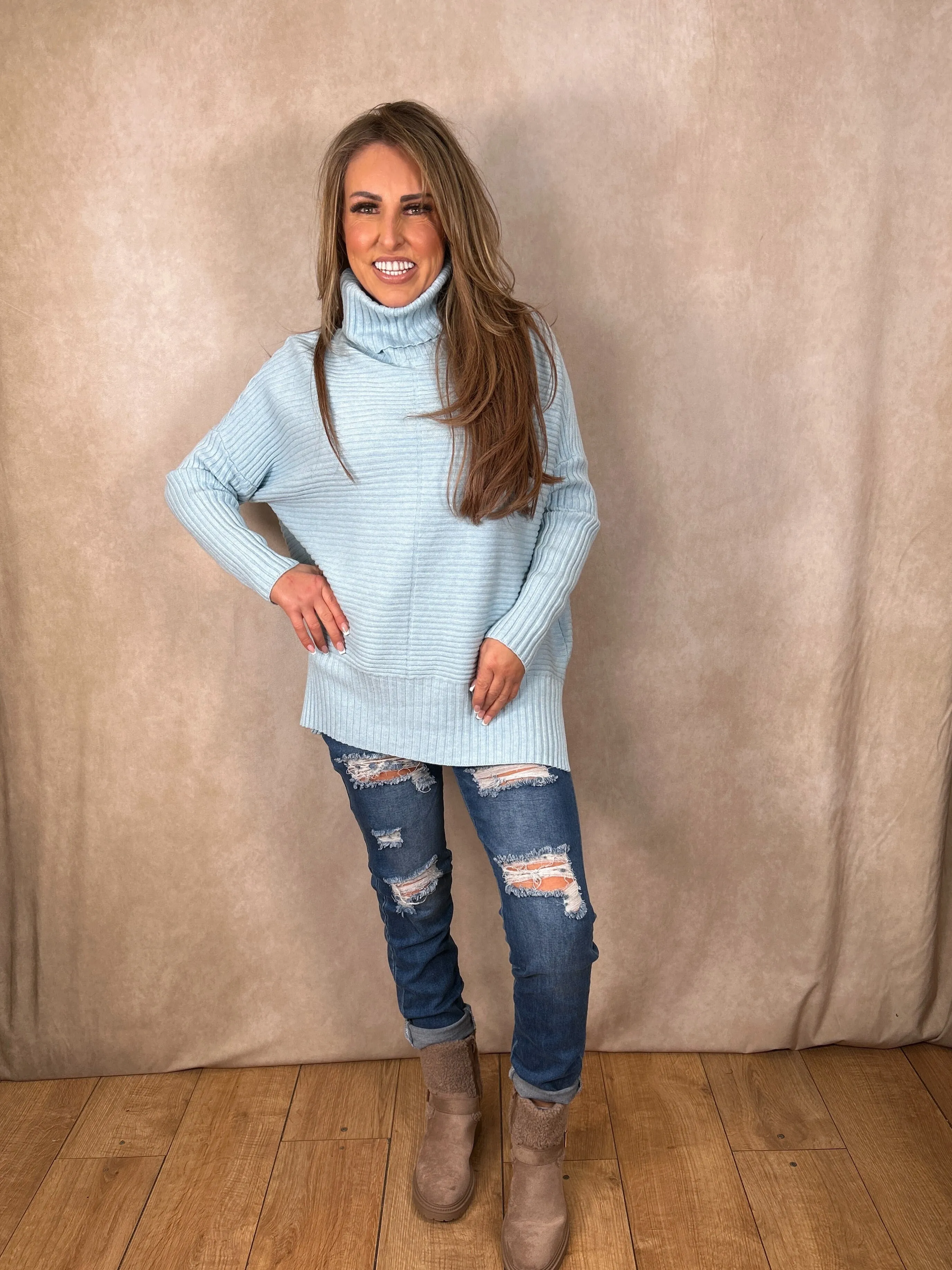 Rachel Ribbed Roll Neck Jumper