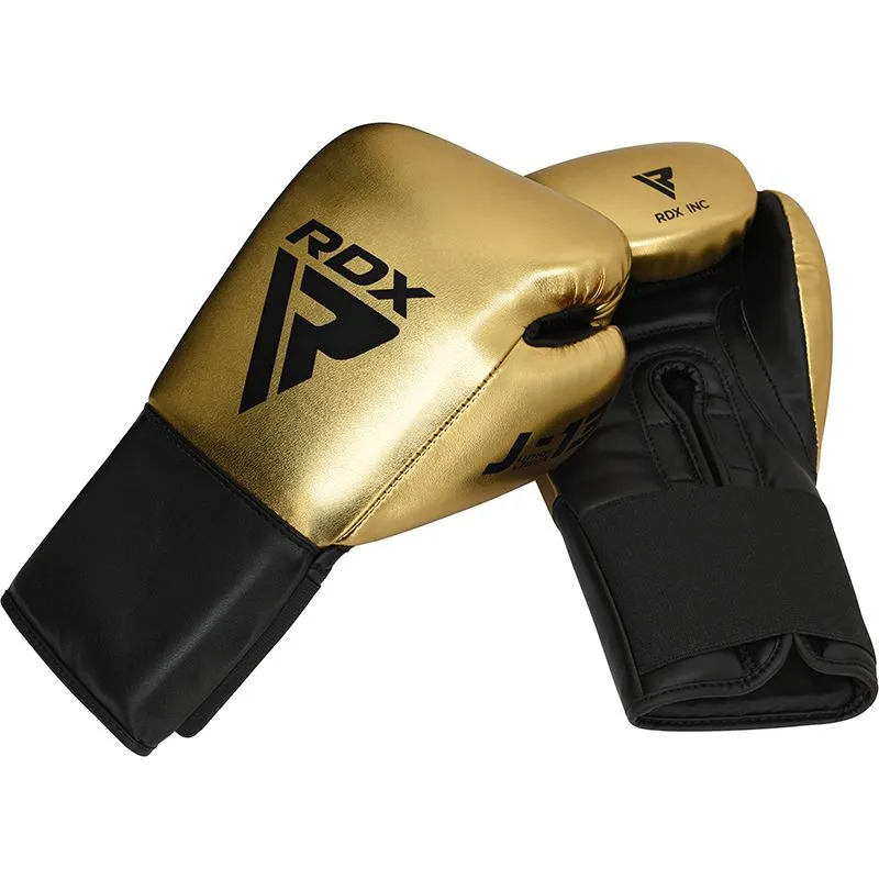 RDX J13 KIDS 8oz Golden Boxing Gloves & Pads Set