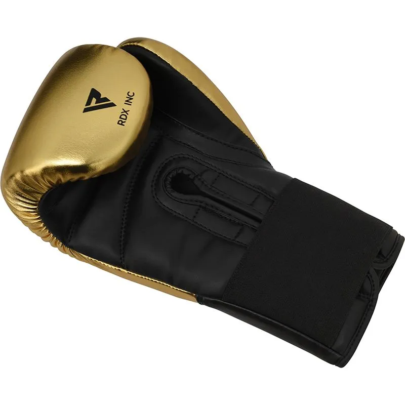 RDX J13 KIDS 8oz Golden Boxing Gloves & Pads Set