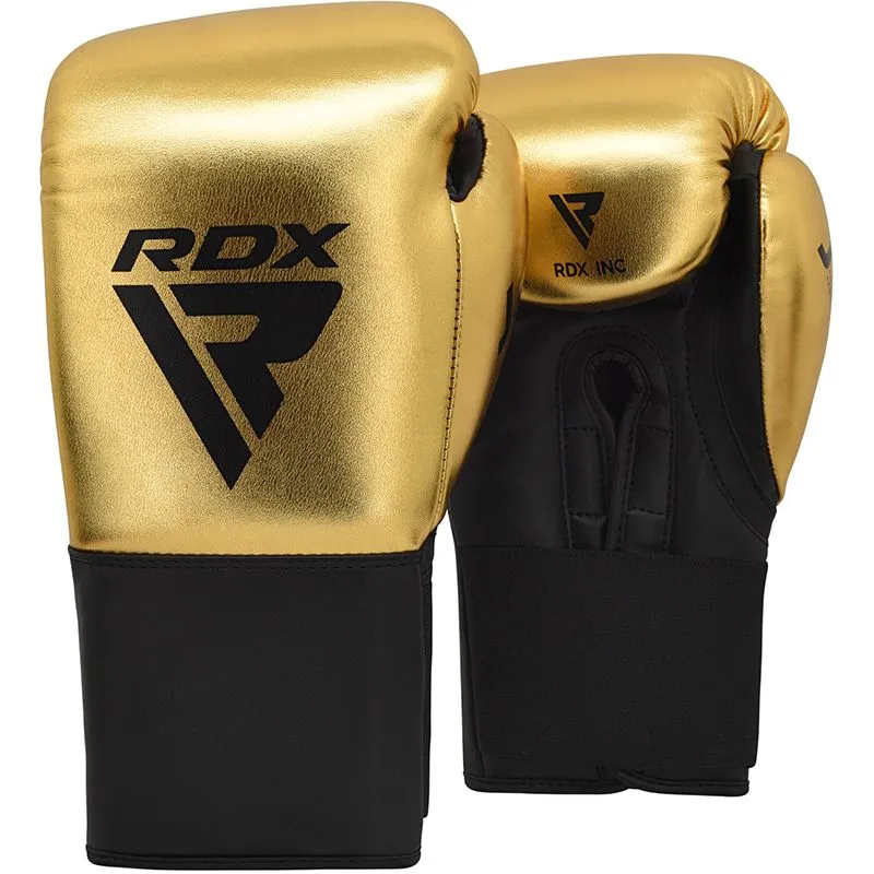 RDX J13 KIDS 8oz Golden Boxing Gloves & Pads Set