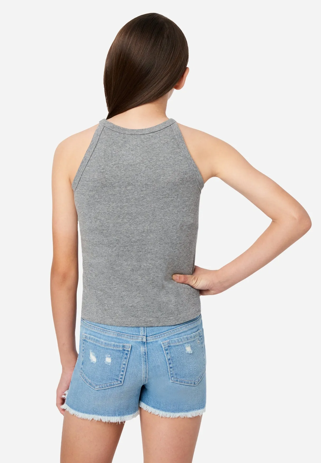 Ribbed High Neck Tank