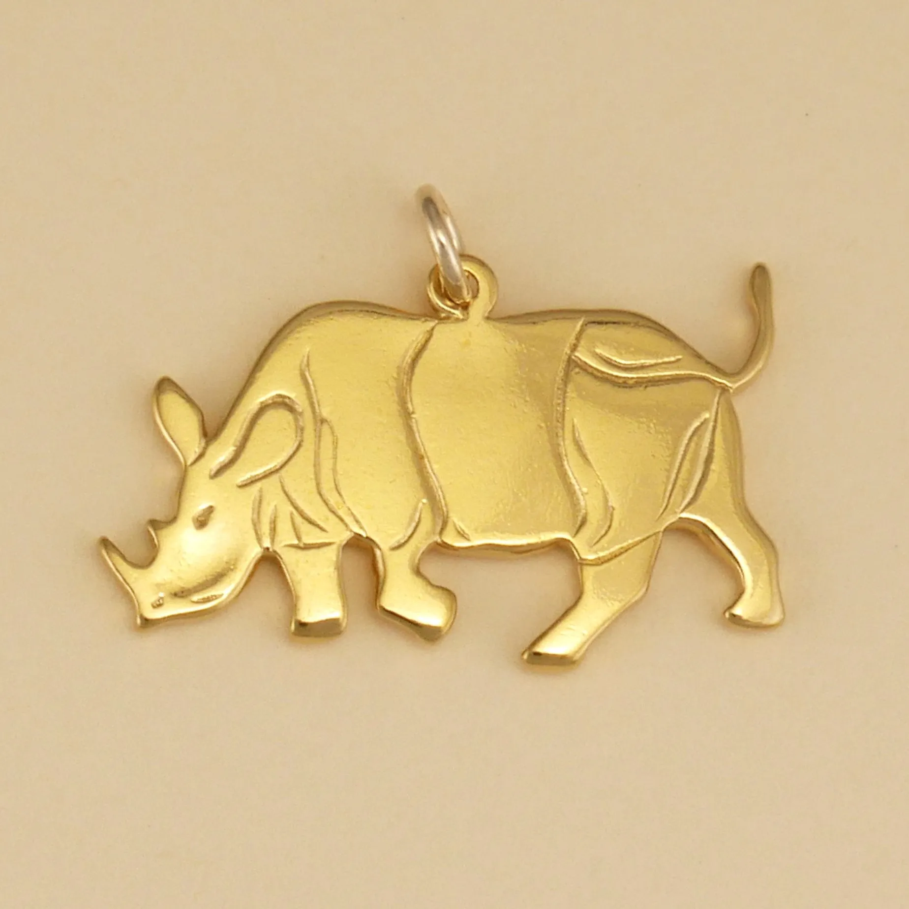 Running Black Rhinoceros Charm