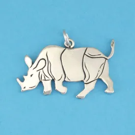 Running Black Rhinoceros Charm