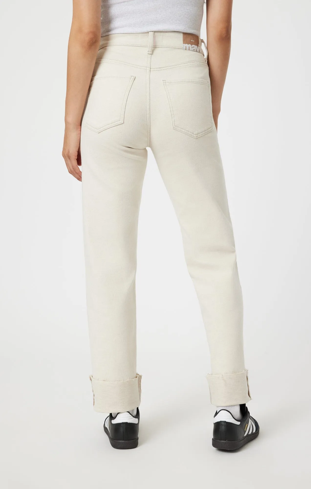 SAVANNAH CUFFED STRAIGHT LEG IN NATURAL ECRU DENIM