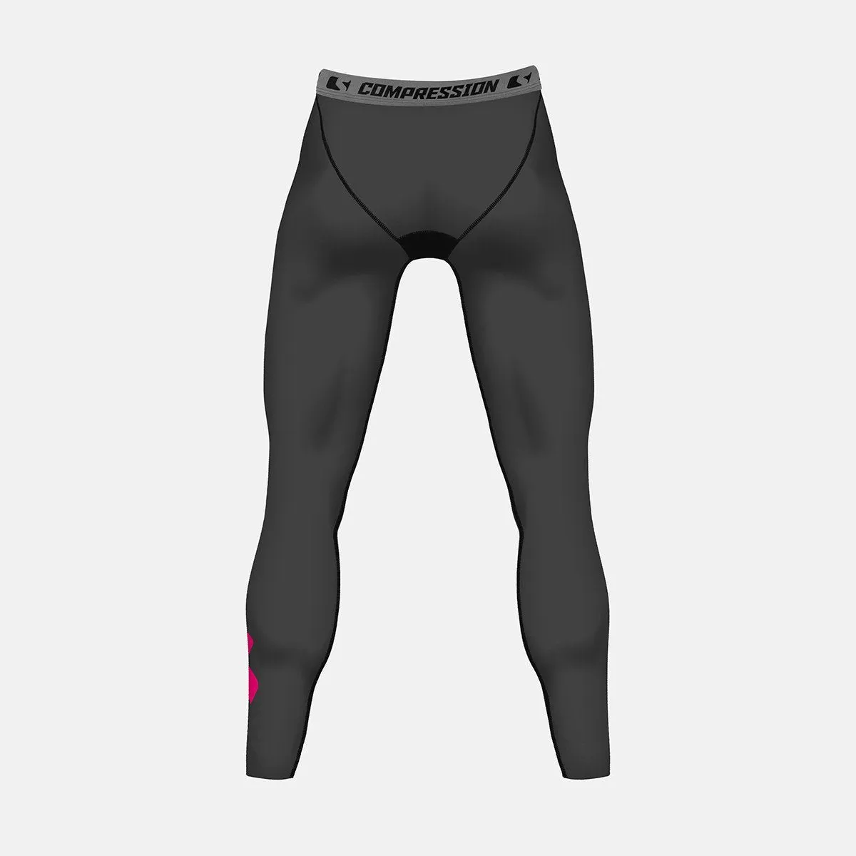 Sleefs BCA Pink Ribbon Basic gray pink ribbon compression tights / leggings