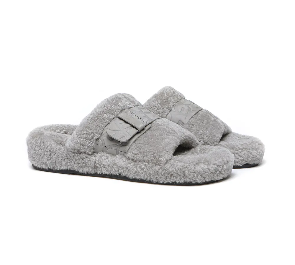 UGG Women Slides Curly Sheepskin Wool Slip-on Sandals Flats Croft