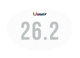 USATF White Oval Sticker - 26.2