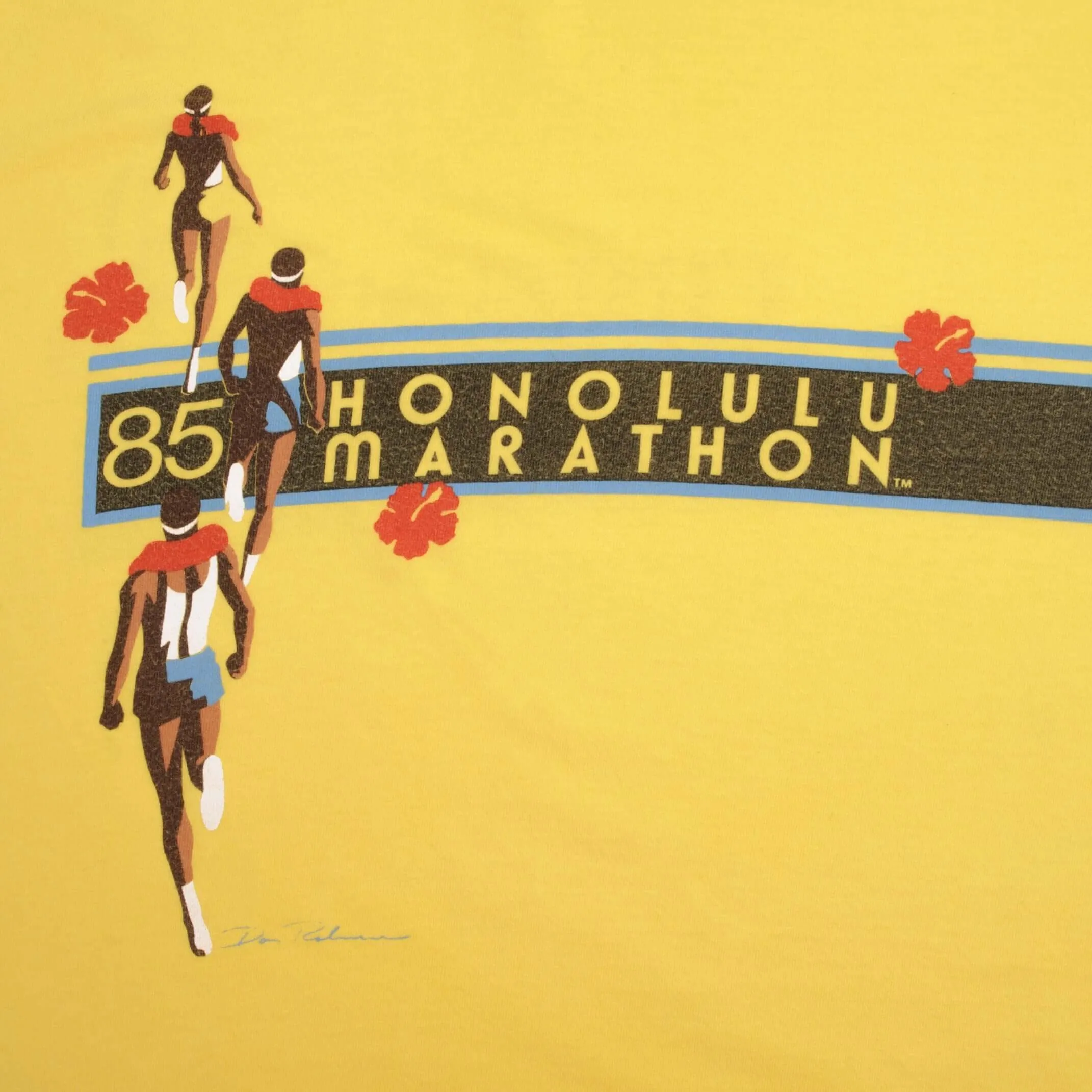 VINTAGE CRAZY SHIRT HONOLULU MARATHON FINISHER 1985 TEE SHIRT SMALL MADE IN USA