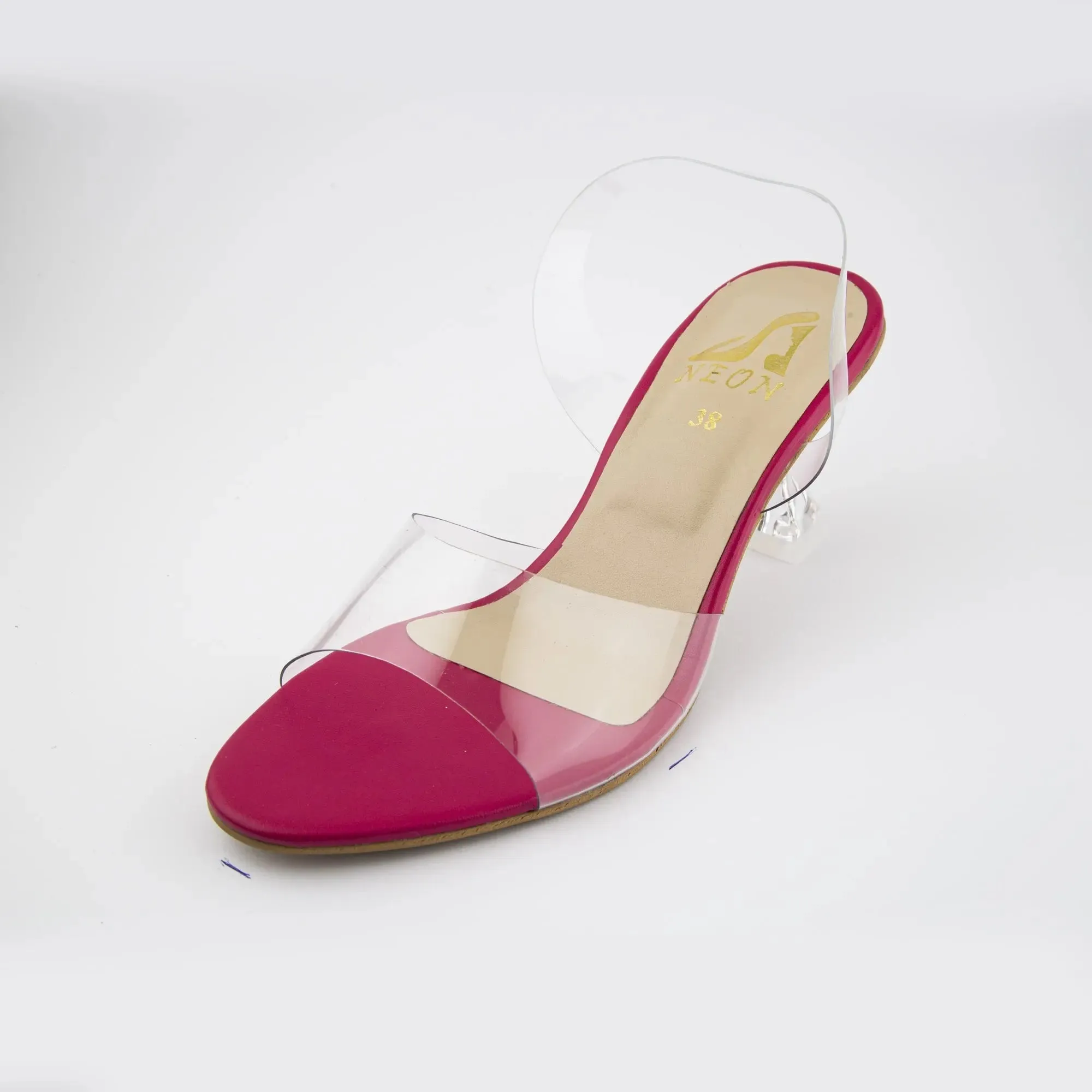 Vinyl Flare Heels Pink