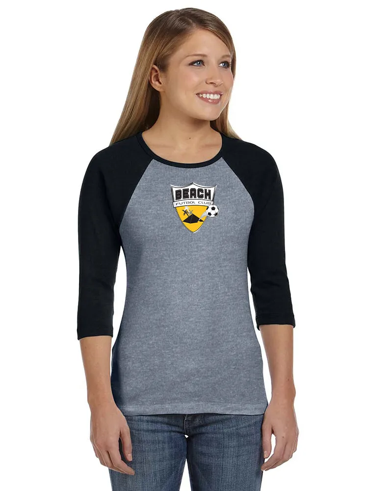 Women's Baby Rib ThreeQuarter Sleeve Raglan TShirt