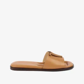 Women's leather slider sandal